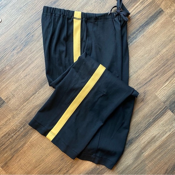 Black Track Pants with Yellow Stripes - Picture 2 of 3